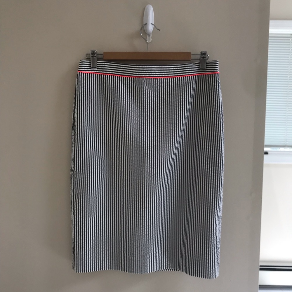 J.Crew Pencil Skirt with Neon Detail NWT